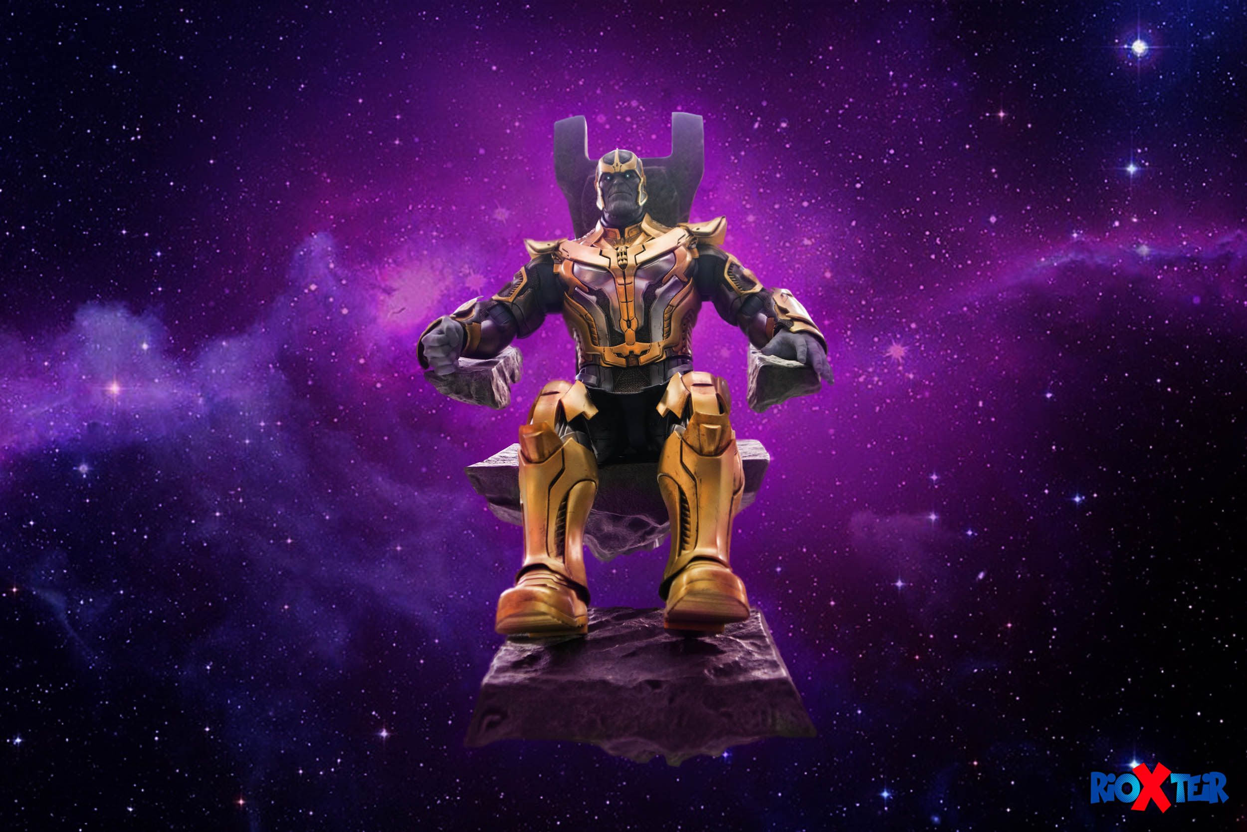 Hot Toys Thanos Guardians of the Galaxy sit in throne