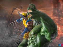 Wolverine versus Hulk Statue